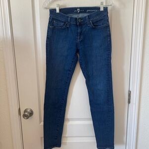 7 For All Mankind Dark Blue Skinny Jeans